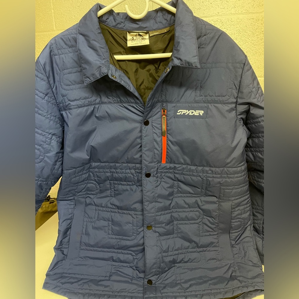 Spyder Blue Ski Jacket Insulated Quilted Design